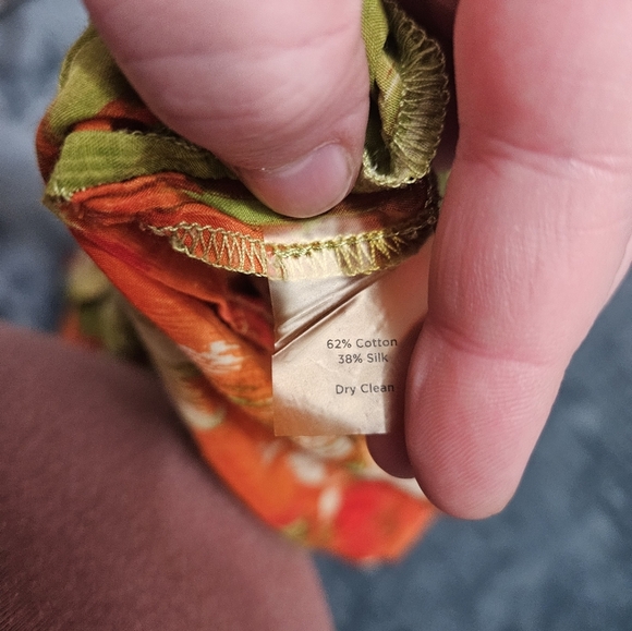 Talbots Vibrant Orange and Green Blouse with pockets! - Picture 4 of 6